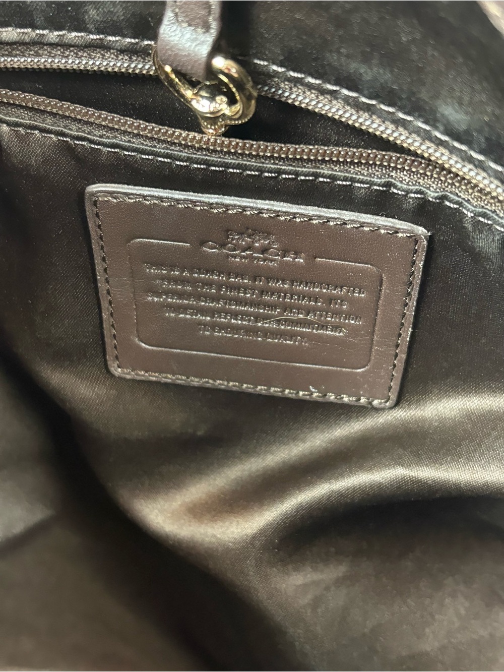 Coach Taupe and Brown Embossed Leather Tote - Picture 10 of 10